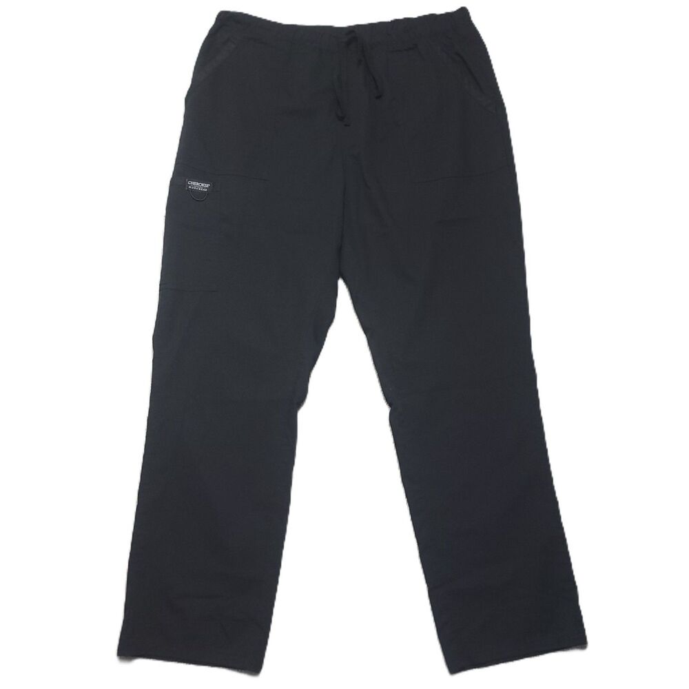 Cherokee Workwear Scrub Pants Size XL Stretch Black Cargo Pocket WW020